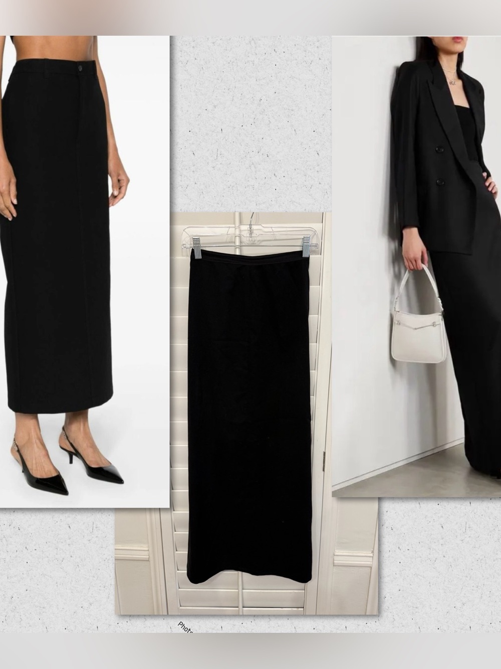 DKNY lightweight long black skirt